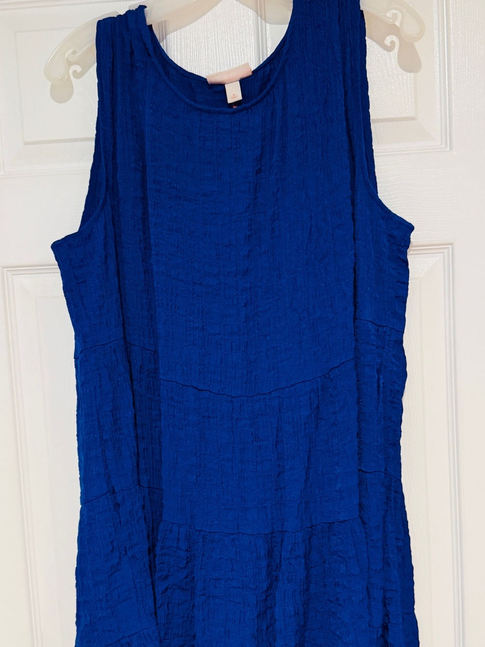 Short sleeve Crinkle Tank Top - Royal Blue